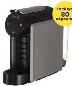 Cafetera de Cápsulas Delta Mini Qool Gris + 80 cápsulas