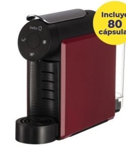 Cafetera de Cápsulas Delta Mini Qool Roja + 80 cápsulas