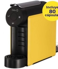 Cafetera de Cápsulas Delta Mini Qool Amarilla + 80 cápsulas