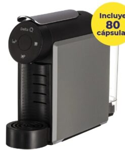 Cafetera de Cápsulas Delta Mini Qool Gris + 80 cápsulas