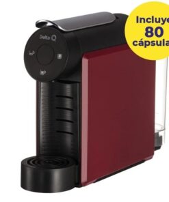 Cafetera de Cápsulas Delta Mini Qool Roja + 80 cápsulas